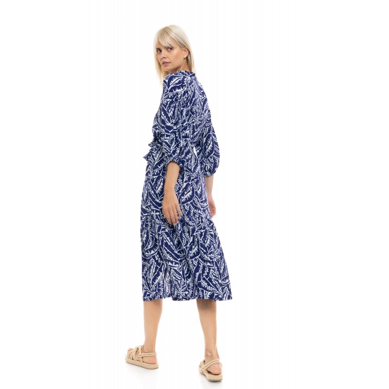 B513 - Type - BEACHWEAR LONG BLUE PALM- (B513) B513 - Type - BEACHWEAR LONG BLUE PALM- (B513)