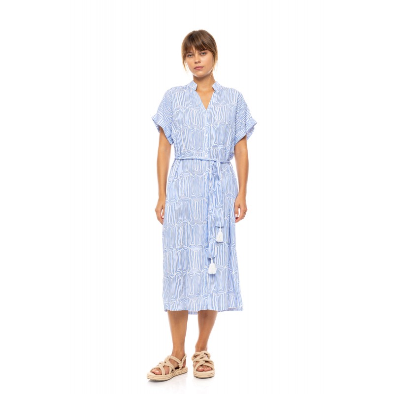 B554 - Type - BEACHWEAR MIDI ICE BLUE GEO- (B554)