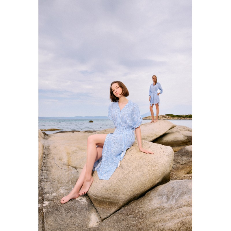 B554 - Type - BEACHWEAR MIDI ICE BLUE GEO- (B554) B554 - Type - BEACHWEAR MIDI ICE BLUE GEO- (B554)