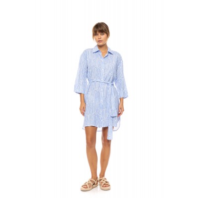 B555 - Type - BEACHWEAR ICE BLUE GEO- (B555)