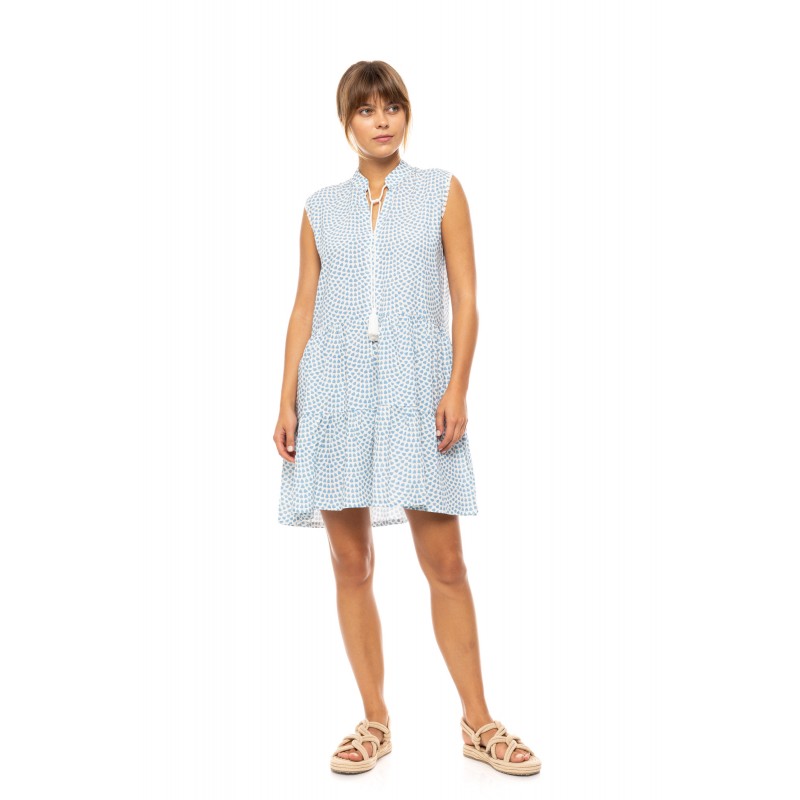 B557 - Type - BEACHWEAR VISTA BLUE & CREAM- (B557) B557 - Type - BEACHWEAR VISTA BLUE & CREAM- (B557)