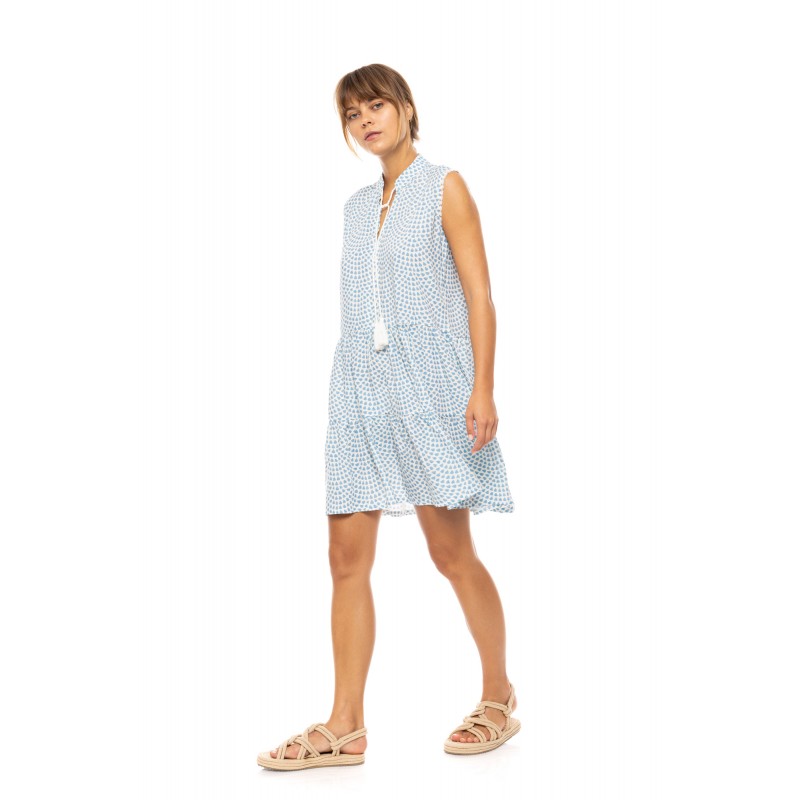 B557 - Type - BEACHWEAR VISTA BLUE & CREAM- (B557) B557 - Type - BEACHWEAR VISTA BLUE & CREAM- (B557)