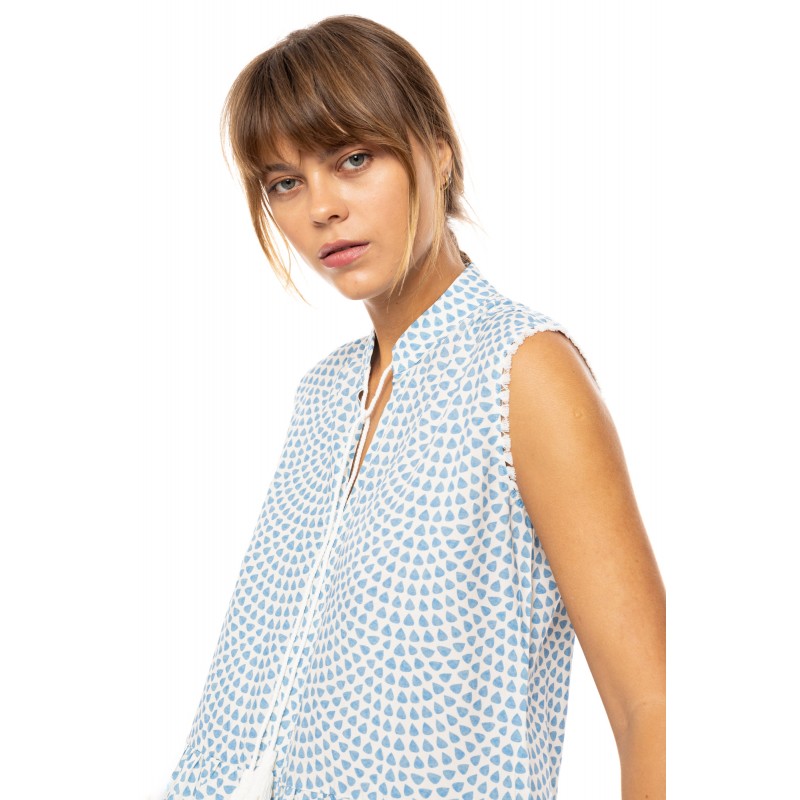 B557 - Type - BEACHWEAR VISTA BLUE & CREAM- (B557) B557 - Type - BEACHWEAR VISTA BLUE & CREAM- (B557)