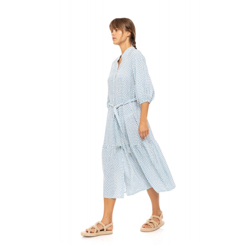 B559 - Type - BEACHWEAR LONG VISTA BLUE & CREAM- (B559) B559 - Type - BEACHWEAR LONG VISTA BLUE & CREAM- (B559)
