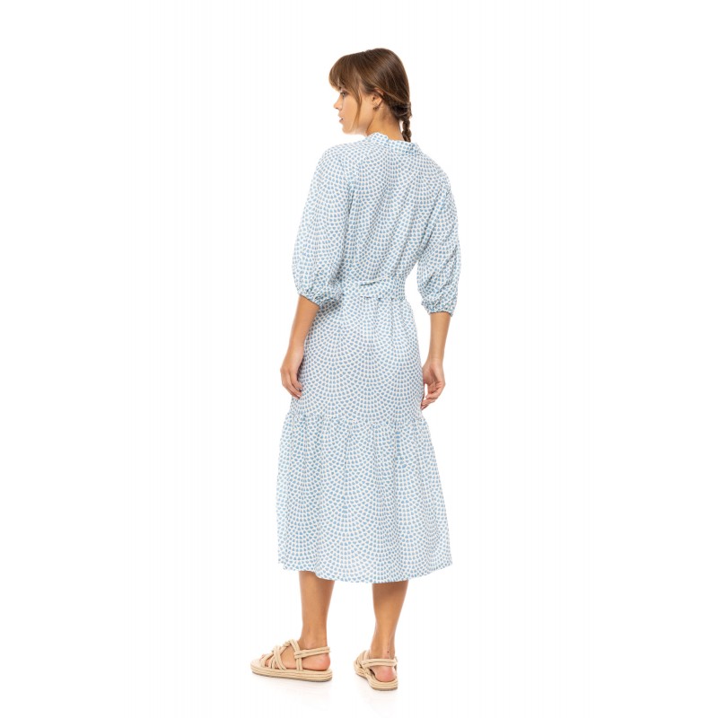 B559 - Type - BEACHWEAR LONG VISTA BLUE & CREAM- (B559) B559 - Type - BEACHWEAR LONG VISTA BLUE & CREAM- (B559)