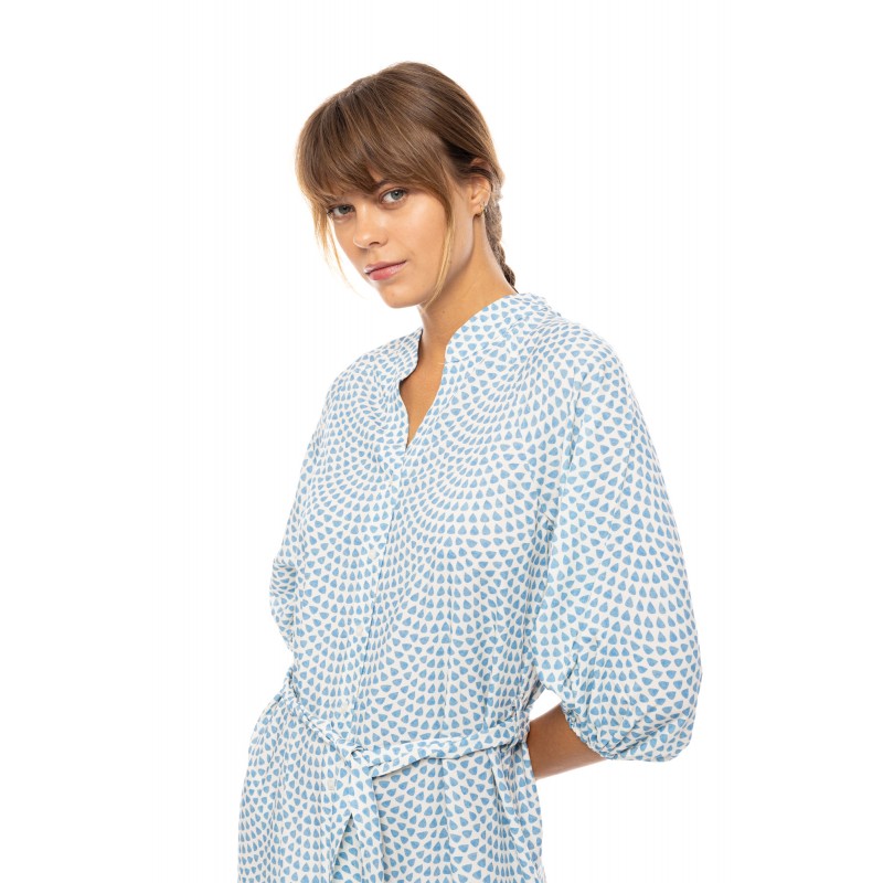B559 - Type - BEACHWEAR LONG VISTA BLUE & CREAM- (B559) B559 - Type - BEACHWEAR LONG VISTA BLUE & CREAM- (B559)