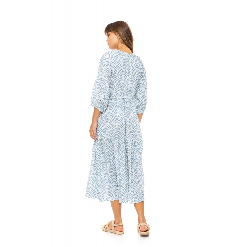 B560 - Type - BEACHWEAR LONG VISTA BLUE & CREAM- (B560) B560 - Type - BEACHWEAR LONG VISTA BLUE & CREAM- (B560)