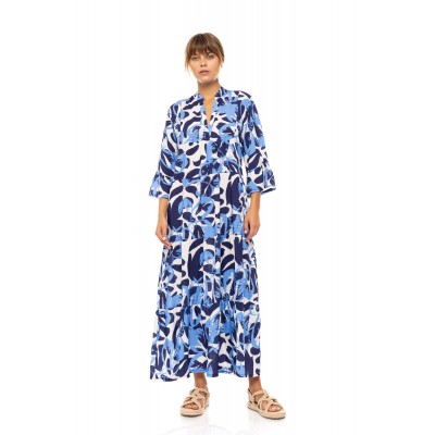 B572 - Type - BEACHWEAR LONG ABSTRACT FLORAL- (B572)