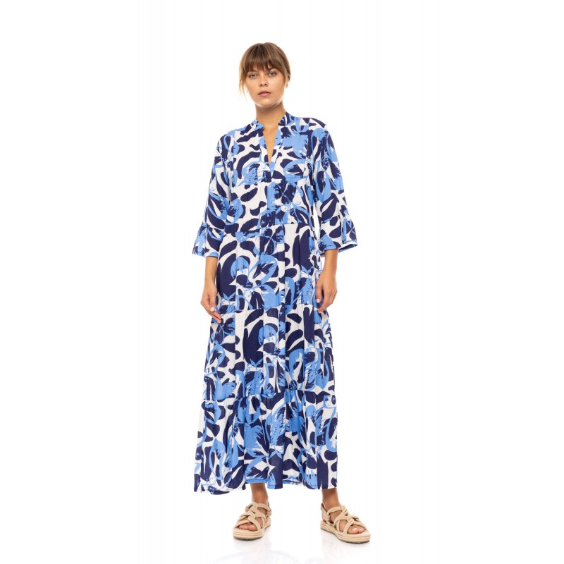 B572 - Type - BEACHWEAR LONG ABSTRACT FLORAL- (B572) B572 - Type - BEACHWEAR LONG ABSTRACT FLORAL- (B572)