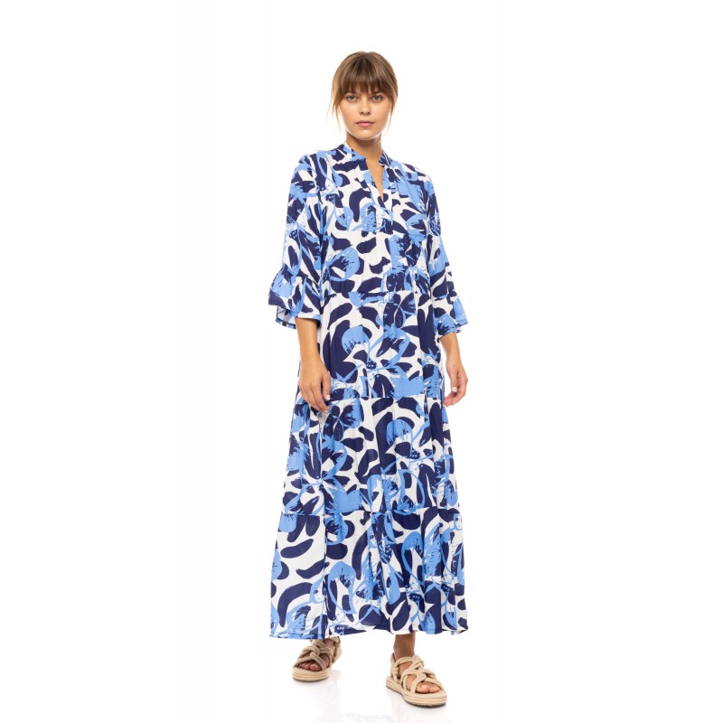 B572 - Type - BEACHWEAR LONG ABSTRACT FLORAL- (B572) B572 - Type - BEACHWEAR LONG ABSTRACT FLORAL- (B572)