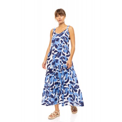 B574 - Type - BEACHWEAR LONG ABSTRACT FLORAL- (B574)
