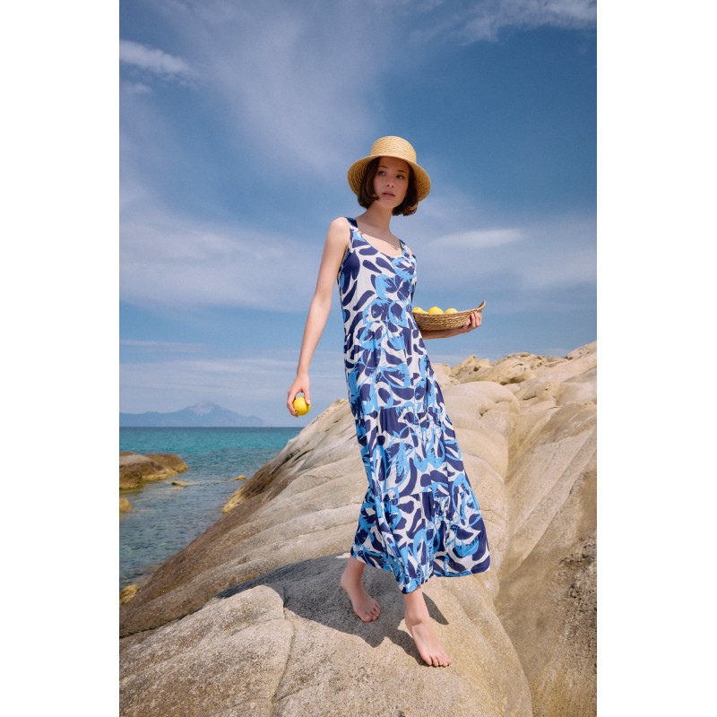 B574 - Type - BEACHWEAR LONG ABSTRACT FLORAL- (B574) B574 - Type - BEACHWEAR LONG ABSTRACT FLORAL- (B574)