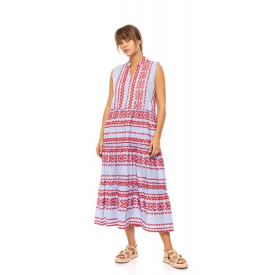 B636 - Type - BEACHWEAR LONG EMBRODERY ICE BLUE- (B636)