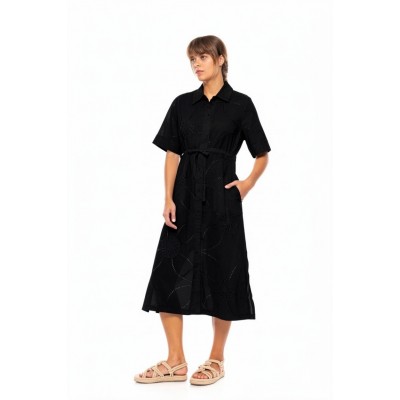 B644 - Black - BEACHWEAR MIDI MOON EMBRODERY- (B644) B644 - Black - BEACHWEAR MIDI MOON EMBRODERY- (B644)