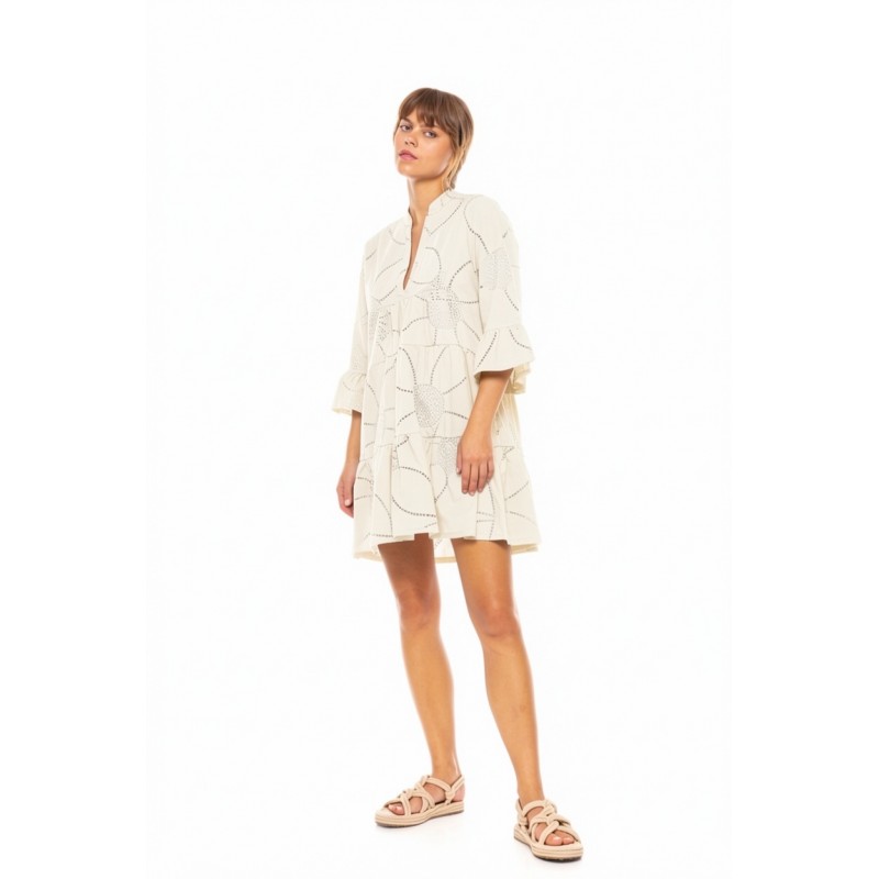 B645 - Off White - BEACHWEAR MOON EMBRODERY- (B645) B645 - Off White - BEACHWEAR MOON EMBRODERY- (B645)