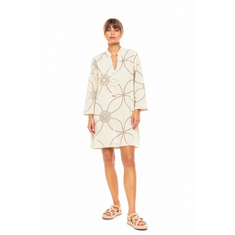 B646 - Off White - BEACHWEAR MOON EMBRODERY- (B646) B646 - Off White - BEACHWEAR MOON EMBRODERY- (B646)