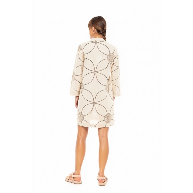 B646 - Off White - BEACHWEAR MOON EMBRODERY- (B646) B646 - Off White - BEACHWEAR MOON EMBRODERY- (B646)