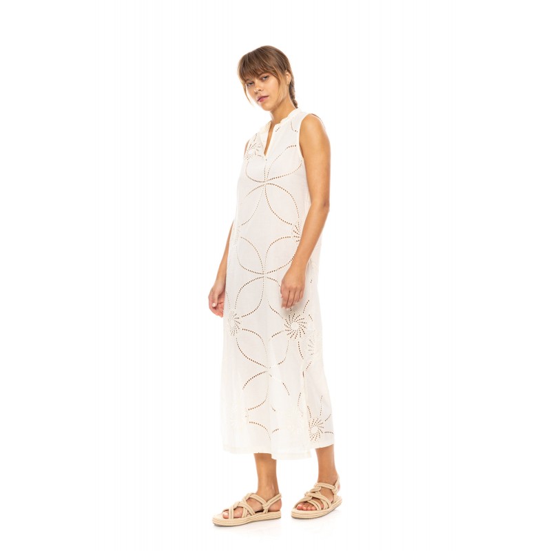 B647 - Off White - BEACHWEAR MOON EMBRODERY- (B647)