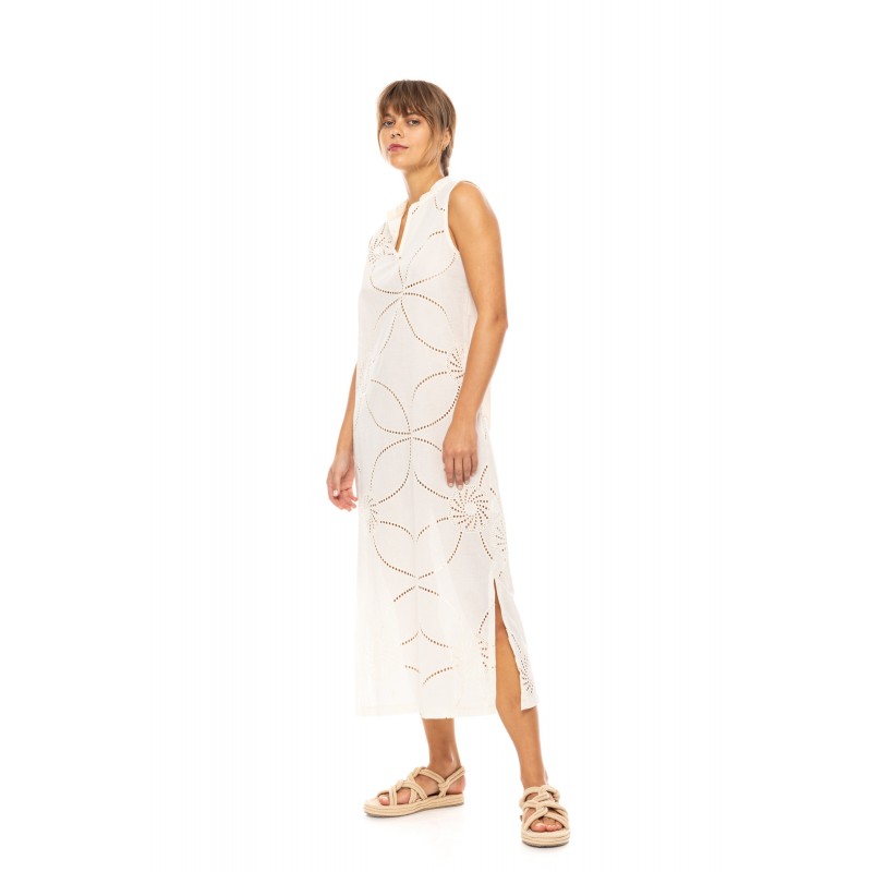 B647 - Off White - BEACHWEAR MOON EMBRODERY- (B647)