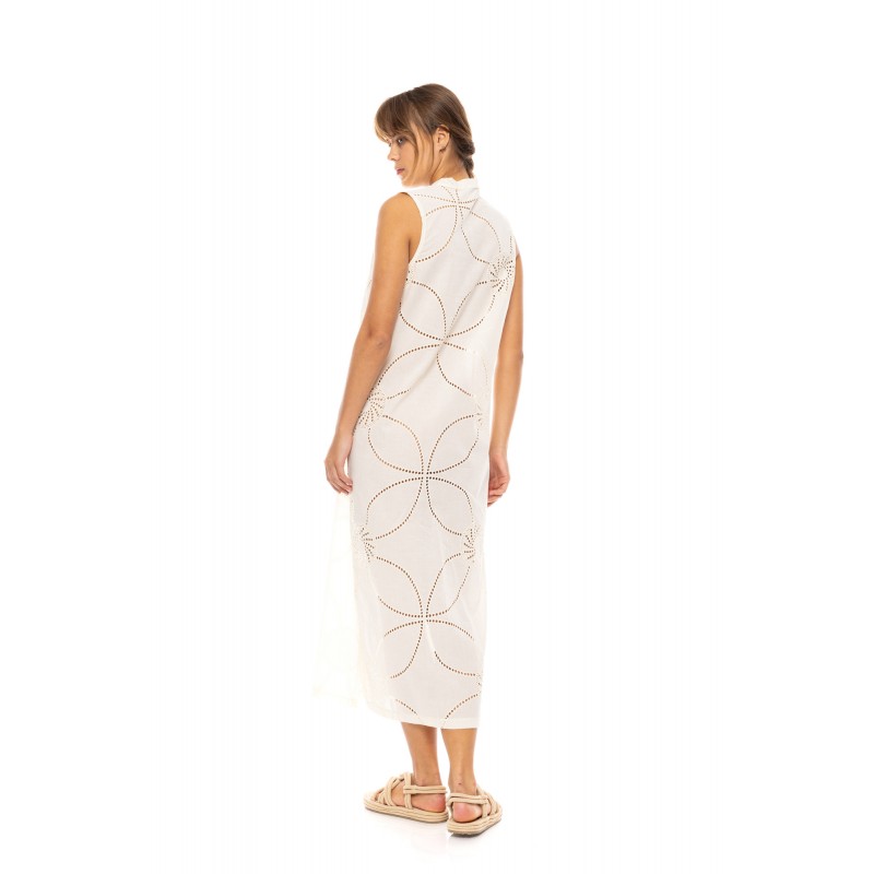 B647 - Off White - BEACHWEAR MOON EMBRODERY- (B647)