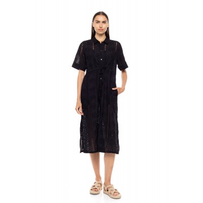 B653 - Black - BEACHWEAR FLOWER EMBRODERY- (B653) B653 - Black - BEACHWEAR FLOWER EMBRODERY- (B653)