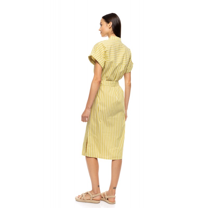 B671 - Lime Yellow - BEACHWEAR TROPICAL STRIPE- (B671) B671 - Lime Yellow - BEACHWEAR TROPICAL STRIPE- (B671)