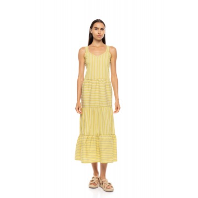 B673 - Lime Yellow - BEACHWEAR TROPICAL STRIPE- (B673) B673 - Lime Yellow - BEACHWEAR TROPICAL STRIPE- (B673)