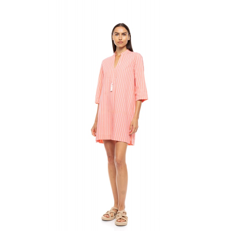 B674 - Peach Pink - BEACHWEAR TROPICAL STRIPE- (B674) B674 - Peach Pink - BEACHWEAR TROPICAL STRIPE- (B674)