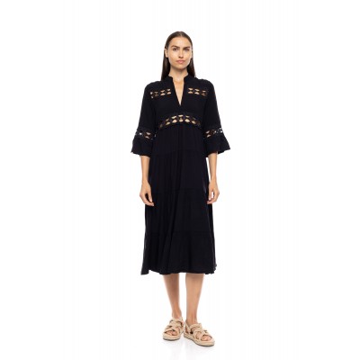 BN-273 - Black - BEACHWEAR LACE LONG- (BN-273)