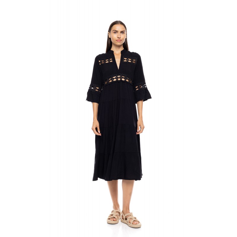 BN-273 - Black - BEACHWEAR LACE LONG- (BN-273) BN-273 - Black - BEACHWEAR LACE LONG- (BN-273)