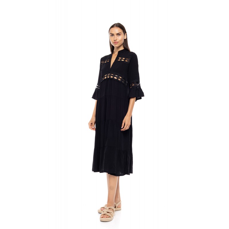 BN-273 - Black - BEACHWEAR LACE LONG- (BN-273) BN-273 - Black - BEACHWEAR LACE LONG- (BN-273)
