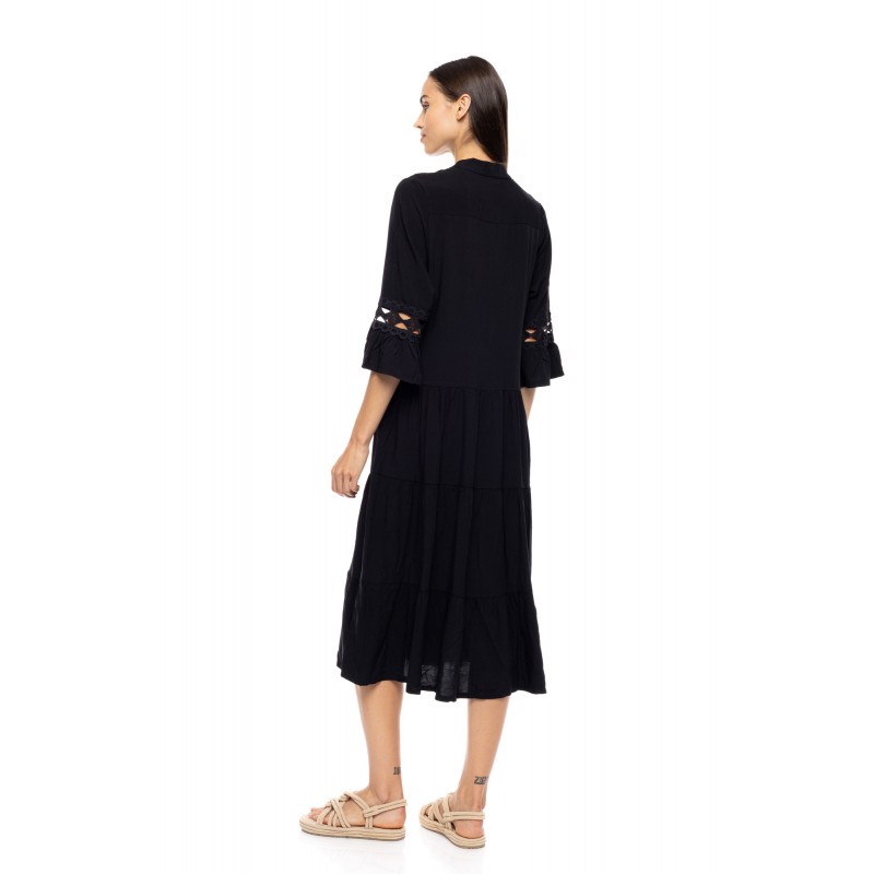 BN-273 - Black - BEACHWEAR LACE LONG- (BN-273) BN-273 - Black - BEACHWEAR LACE LONG- (BN-273)