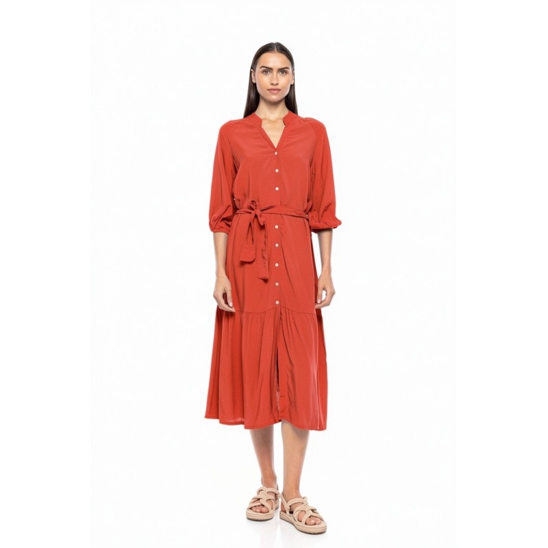 BN-290 - Red - BEACHWEAR SOLID LONG- (BN-290) BN-290 - Red - BEACHWEAR SOLID LONG- (BN-290)