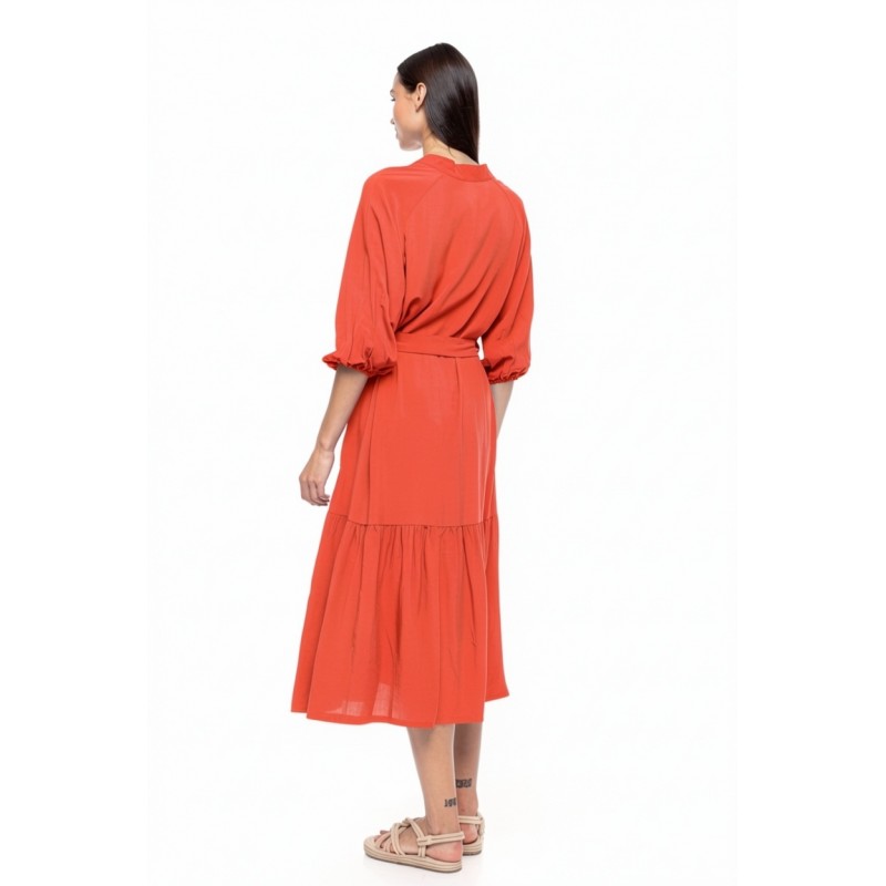 BN-290 - Red - BEACHWEAR SOLID LONG- (BN-290) BN-290 - Red - BEACHWEAR SOLID LONG- (BN-290)