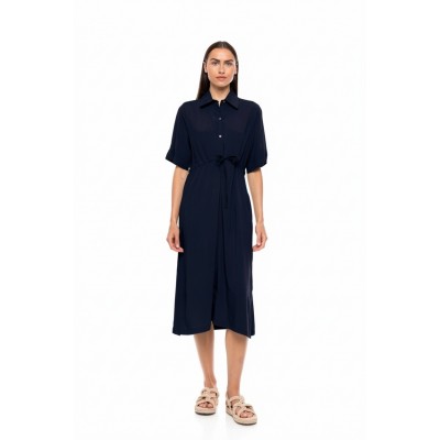 BN-296 - Yacht Blue - BEACHWEAR MIDI SOLID- (BN-296)