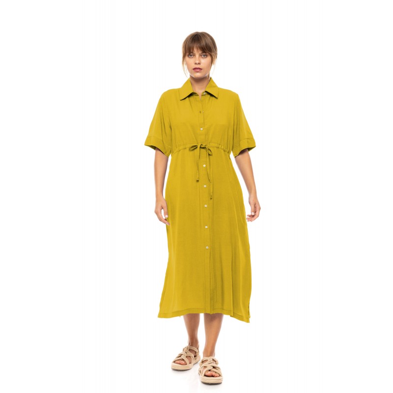 BN-296 - Yellow - BEACHWEAR MIDI SOLID- (BN-296) BN-296 - Yellow - BEACHWEAR MIDI SOLID- (BN-296)