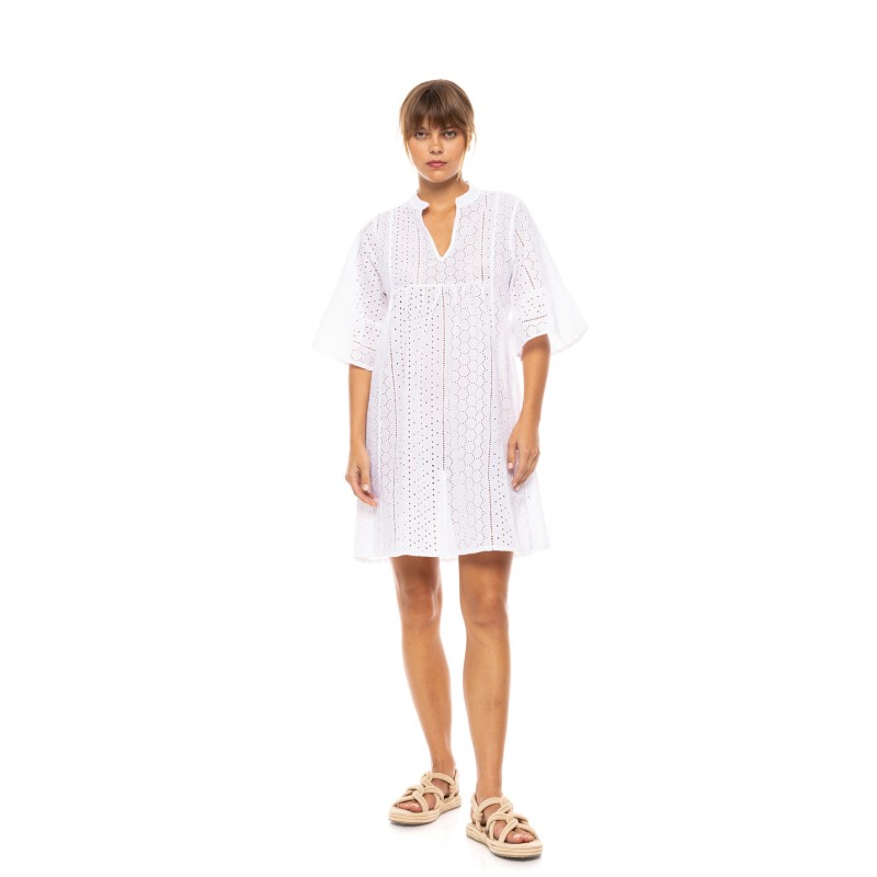 BN-300 - White - Beachwear Embrodery- (BN-300)