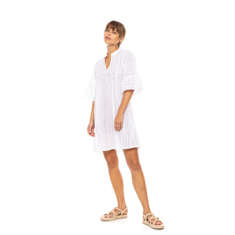 BN-300 - White - Beachwear Embrodery- (BN-300)