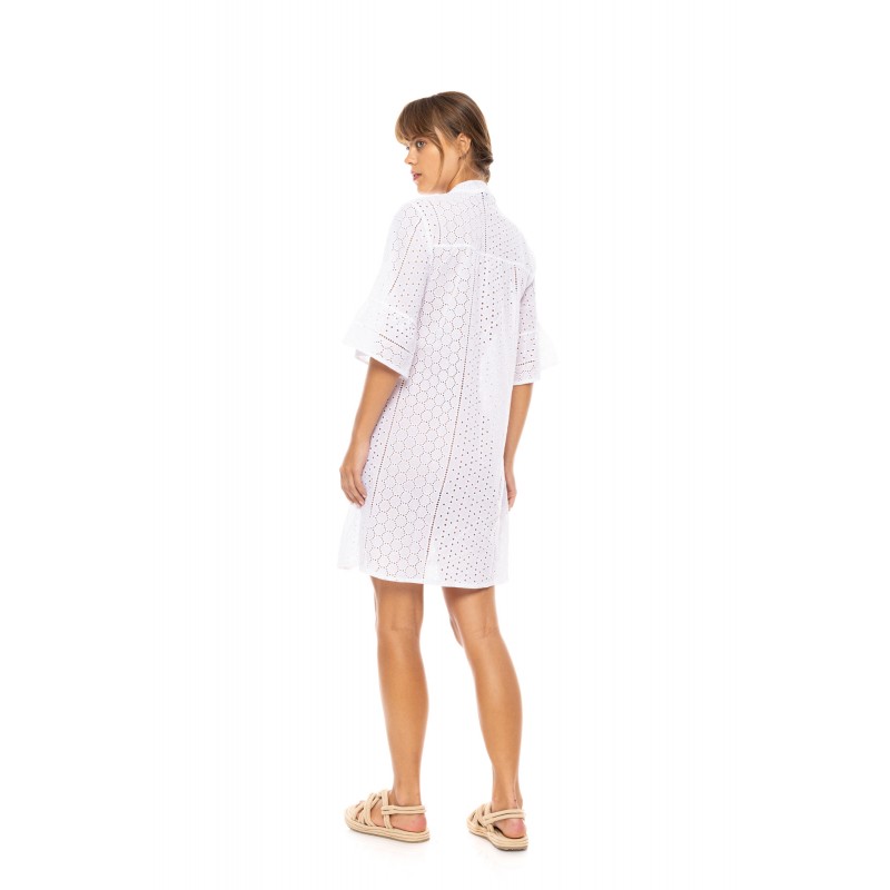 BN-300 - White - Beachwear Embrodery- (BN-300)