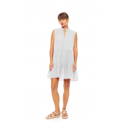 BN-301 - White - Beachwear Sleeveless Embrodery- (BN-301)