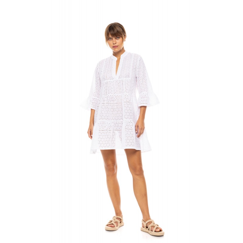 BN-302 - White - Beachwear Embrodery- (BN-302)