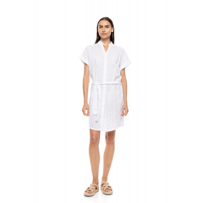 BN-304 - White - Beachwear Buttoned Embrodery- (BN-304)