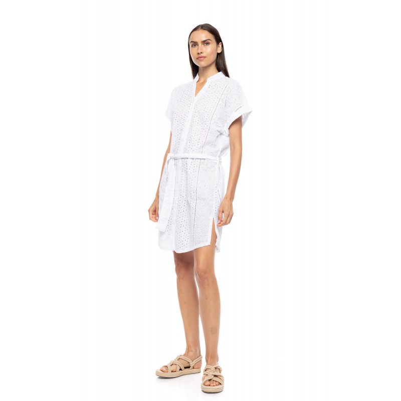 BN-304 - White - Beachwear Buttoned Embrodery- (BN-304) BN-304 - White - Beachwear Buttoned Embrodery- (BN-304)