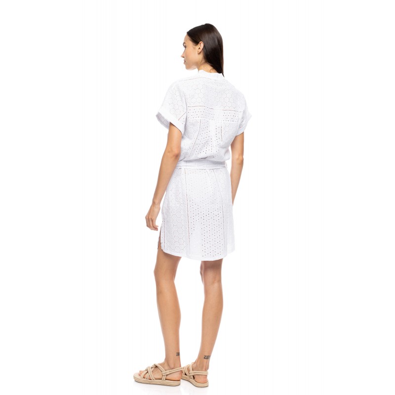 BN-304 - White - Beachwear Buttoned Embrodery- (BN-304) BN-304 - White - Beachwear Buttoned Embrodery- (BN-304)