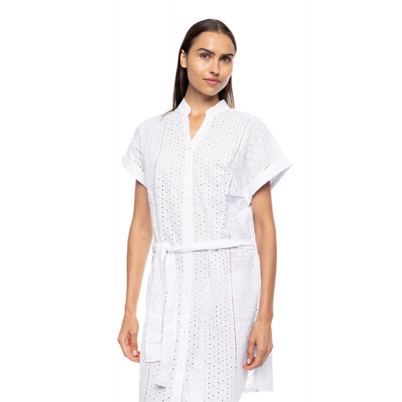 BN-304 - White - Beachwear Buttoned Embrodery- (BN-304) BN-304 - White - Beachwear Buttoned Embrodery- (BN-304)