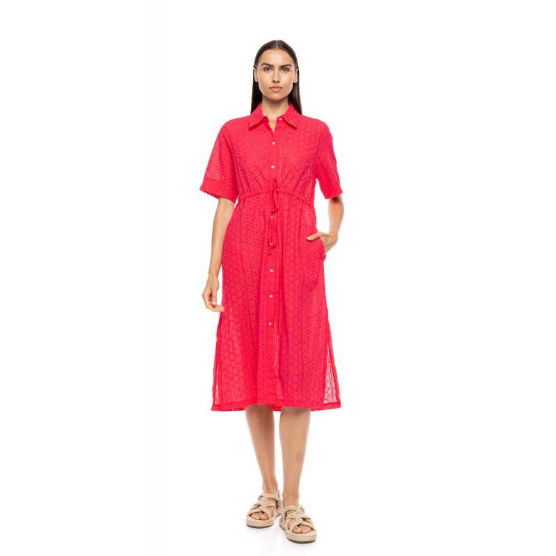 BN-305 - Coral - Beachwear Long Buttoned Embrodery- (BN-305) BN-305 - Coral - Beachwear Long Buttoned Embrodery- (BN-305)