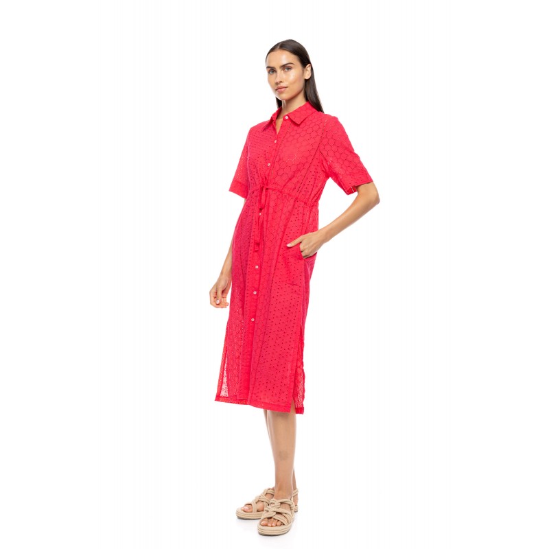 BN-305 - Coral - Beachwear Long Buttoned Embrodery- (BN-305) BN-305 - Coral - Beachwear Long Buttoned Embrodery- (BN-305)