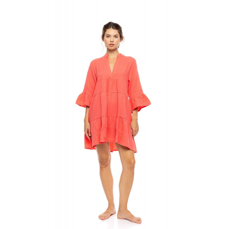 BN-320 - Coral - BEACHWEAR SUMMER COTTON- (BN-320) BN-320 - Coral - BEACHWEAR SUMMER COTTON- (BN-320)
