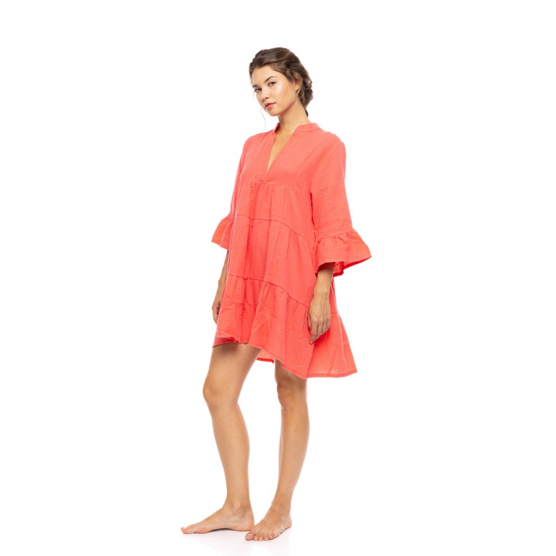 BN-320 - Coral - BEACHWEAR SUMMER COTTON- (BN-320) BN-320 - Coral - BEACHWEAR SUMMER COTTON- (BN-320)