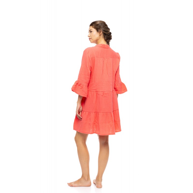 BN-320 - Coral - BEACHWEAR SUMMER COTTON- (BN-320) BN-320 - Coral - BEACHWEAR SUMMER COTTON- (BN-320)
